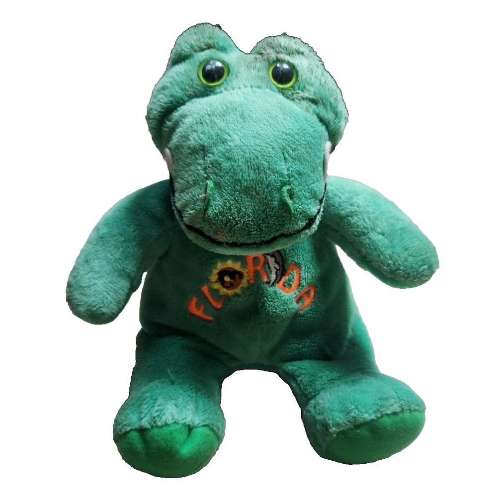 Green Plush Alligator Toy with 'Florida' Embroidery